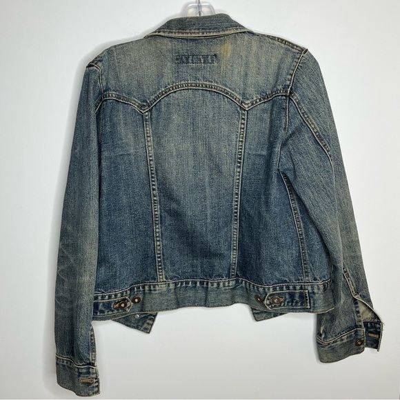 VINTAGE Y2K Gap Jean Jacket Distressed Fall 2002 Grunge - Picture 2 of 6
